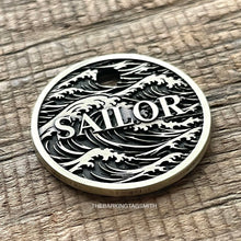 Load image into Gallery viewer, Ocean Waves Pet ID Tag