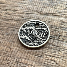 Load image into Gallery viewer, Ocean Waves Pet ID Tag