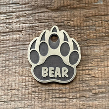 Load image into Gallery viewer, Bear Paw Print Pet ID Tag