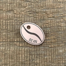 Load image into Gallery viewer, coffee bean shaped pet tag | Custom Pet Tag | The Barking Tagsmith Australia