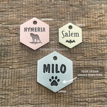 Load image into Gallery viewer, Custom Hexagon Pet Tag | Custom Pet Tag | The Barking Tagsmith Australia
