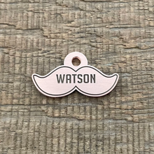 Load image into Gallery viewer, Moustache Shape Pet Tag | Custom Pet Tag | The Barking Tagsmith Australia