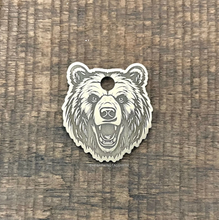 Load image into Gallery viewer, Grizzly Bear Shaped Pet ID Tag | Custom Pet Tag | The Barking Tagsmith Australia