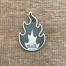 Load image into Gallery viewer, Fire Flame Shape Pet Tag | Custom Pet Tag | The Barking Tagsmith Australia